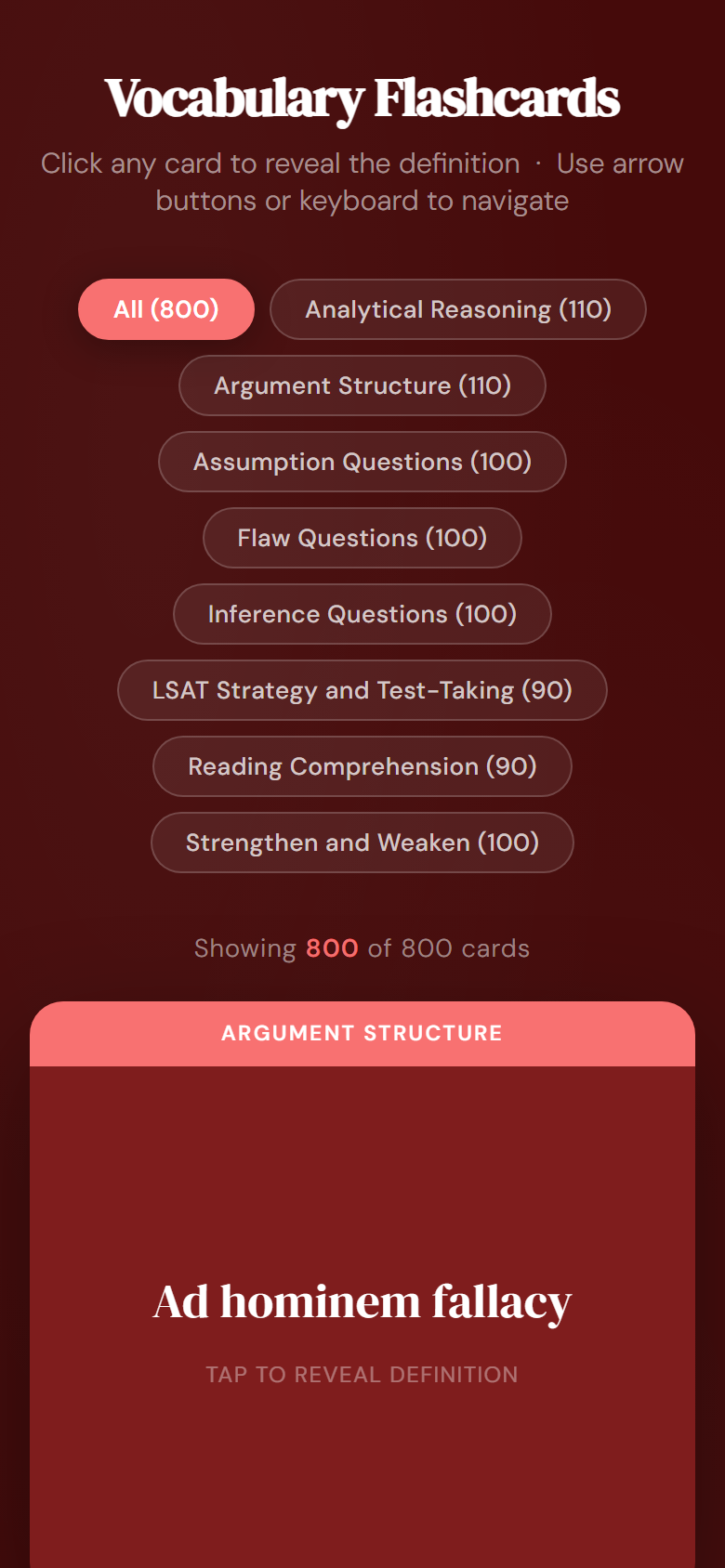 Master the LSAT with 800 Flashcards for Effective Study — study guide image 1